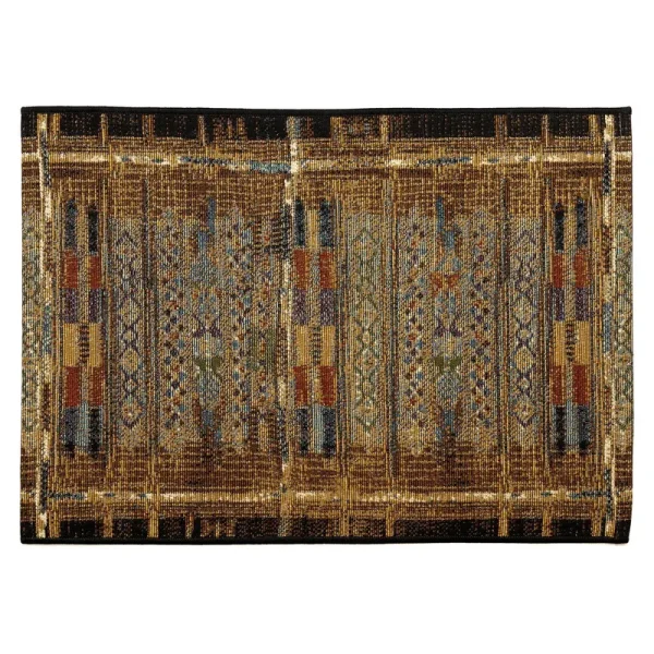 Liora Manne Esencia Tribal Stripe Indoor/Outdoor Mat Gold 2'5" x 3'11"
