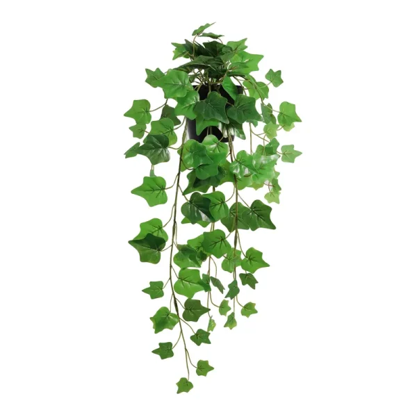 Mainstays Artificial Hanging Green Ivy Plant in Black Pot - 22.8" Tall - 22.8 in