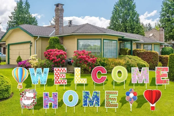 Welcome Home Yard Signs with Stakes Support Custom Themes ÿ Welcome Back Home Yard Sign Outdoor Lawn Decorations - Set of 15