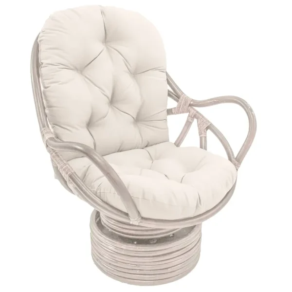 Blazing Needles 48 x 24 in. Solid Twill Swivel Rocker Cushion, Natural
