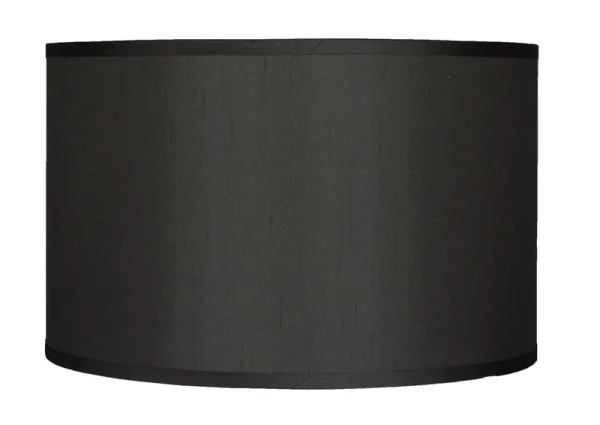 Urbanest Classic Drum Faux Silk Lamp Shade, 16 inchx16 inchx10 inch, Black