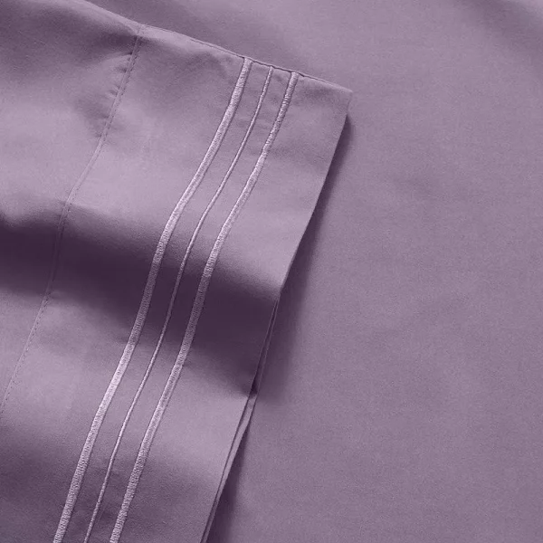 Sweet Home Collection Twin XL 3-Pc Sheet Set - Plum