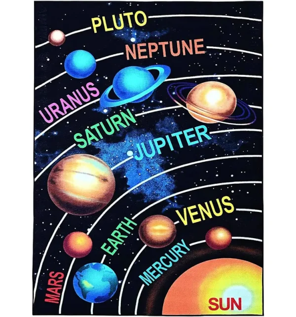 Furnish My Place 761 Solar System HD for Playroom, Bedroom Area Rug - 3'3"x5'