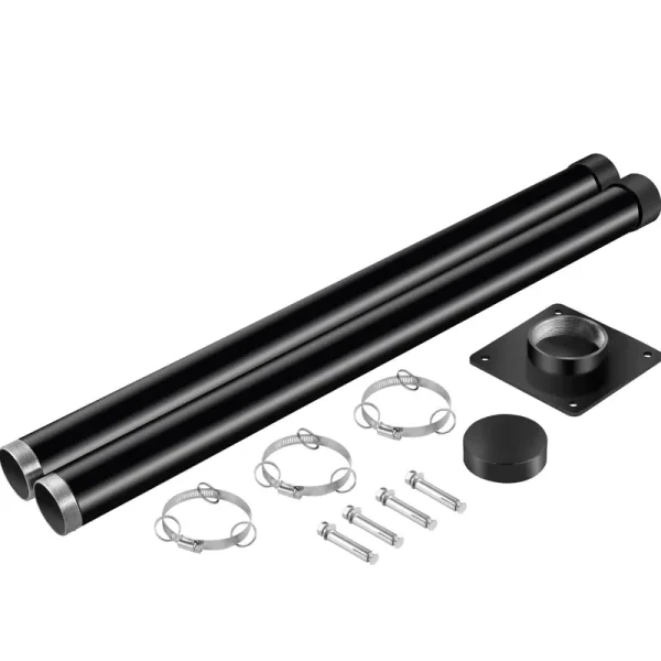 VEVOR Shade Sail Pole 85 in. Height 3 in. Diameter Steel Structure Powder Coated Extendable Sun Shade Post for Garden, Black