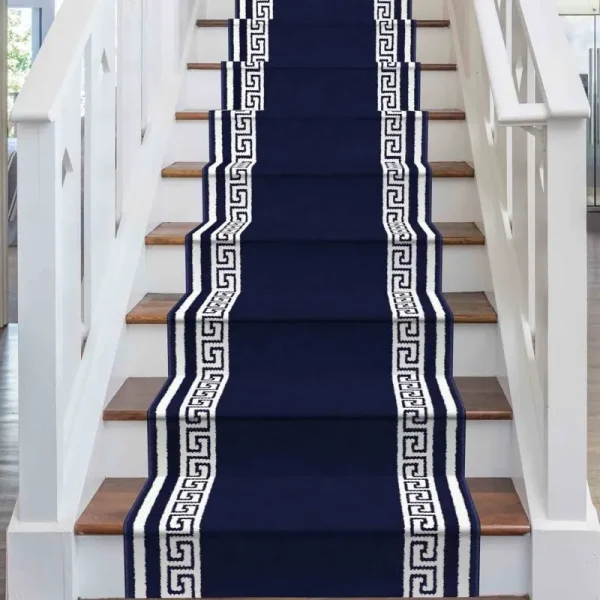 runrug Key Blue Stair Carpet Runner - Width: 2 Foot