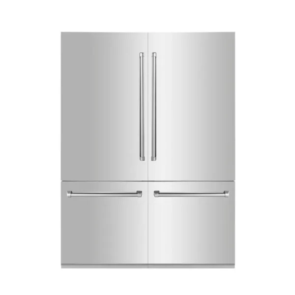 ZLINE 60" 32.2 Cu. ft. Built-In 4-Door French Door Refrigerator with Internal Water and Ice Dispenser in Stainless Steel