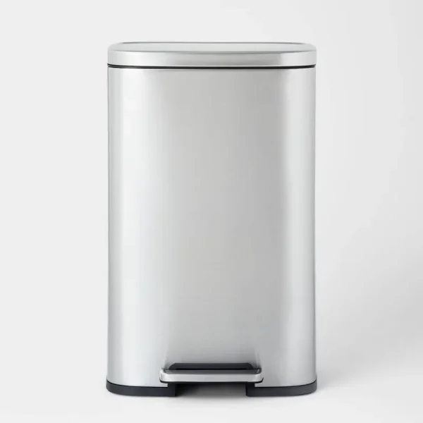 Brightroom Rectangular Step 45 L Silver Trash Can | Target