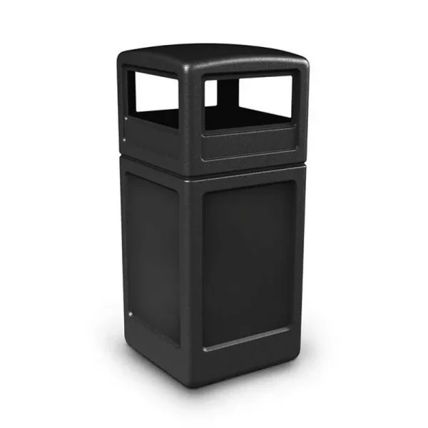 Commercial Zone Products 73290199 42-Gallon Square Waste Container with Dome Lid Black