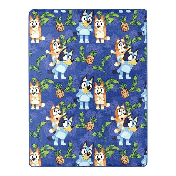 Bluey and Bingo Heeler Pups Pineapple Silk Touch Throw Blanket, 46" x 60"