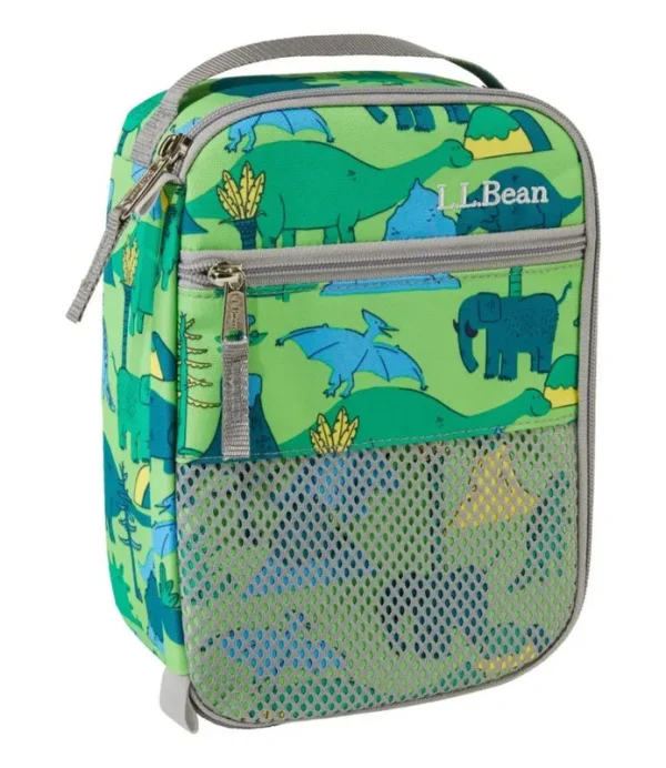 L.L.Bean | Lunch Box, Print Kelly Green Dino, Polyester