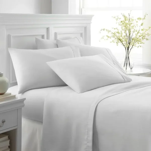 Merit Linens Ultra-Soft 6-Piece Bed Sheet Set - King - White