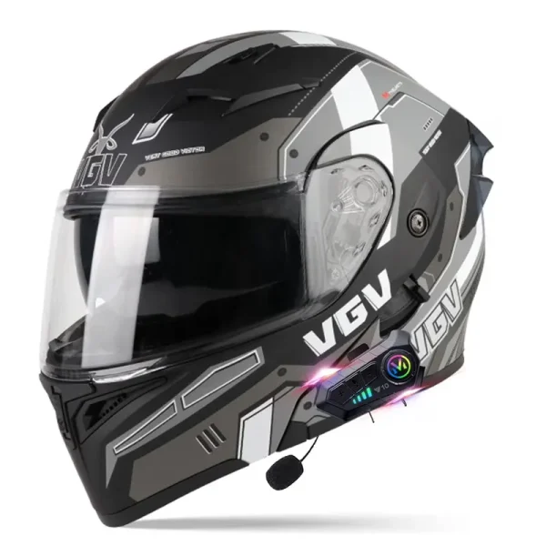 Bluetooth Modular Motorcycle Helmets for Adults Motorbike DOT Approved, Full Face Flip up Anti - Fog Helmet Built - in Dual Speaker with Microphone for Men and Women
