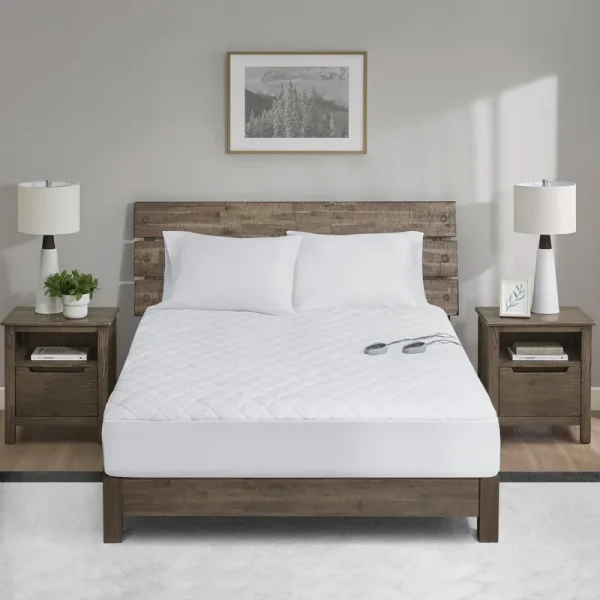 Woolrich - Heated Sherpa Mattress Pad - Full - White
