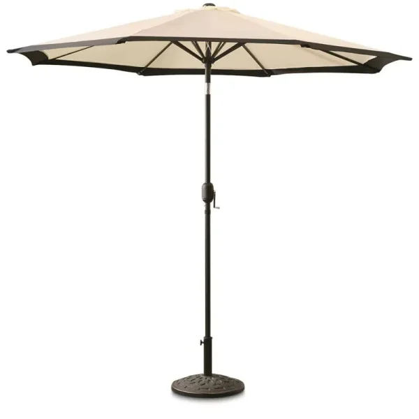 CASTLECREEK 9' Two-Tone Deluxe Market Patio Umbrella Khaki / Black