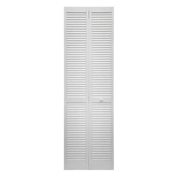 ReliaBilt 36-in x 80-in White Louver Prefinished Pine Wood Bifold Door Hardware Included | Rad 730-36