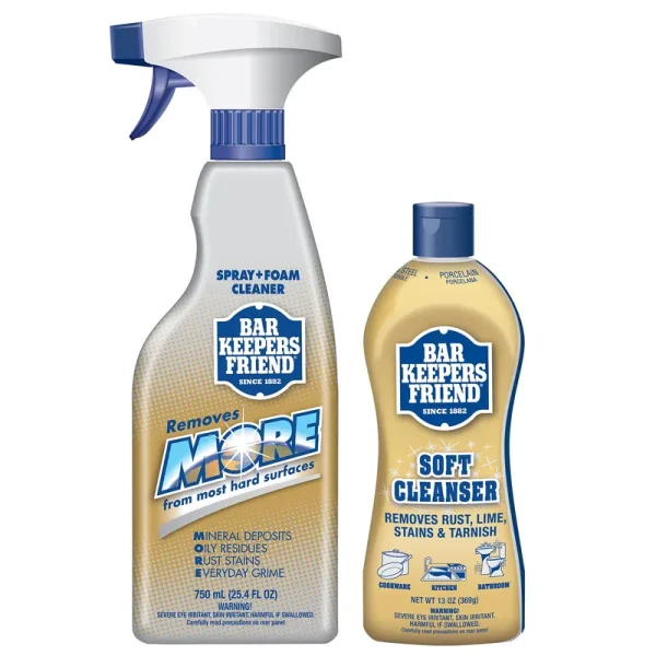 Bar Keepers Friend Soft Cleanser Premixed Formula | 13 oz. Container + 25.4 oz. Spray Bottle| (2-Pack)
