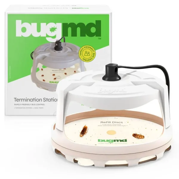BugMD Termination Station Pest Trapper - Flea Trap with Light and Refi