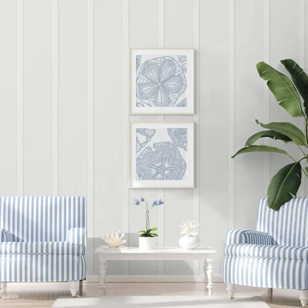 NextWall Faux Board and Batten Peel and Vinyl Stick Wallpaper (Arctic Grey)