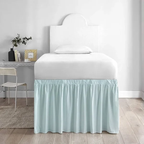 Bed Skirt Twin XL - Hint of Mint, Size: 3 Panel Set