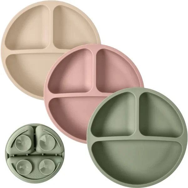 WeeSprout Kids Divided Suction Plates