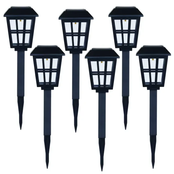 Mainstays Black Square Design Solar Path Light Set - 6 ct