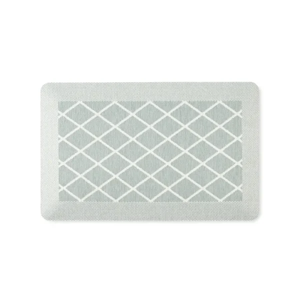 Martha Stewart Miles Modern Diamond Anti-Fatigue Air-Infused Kitchen Mat, Mint Green, 19.6"x32"