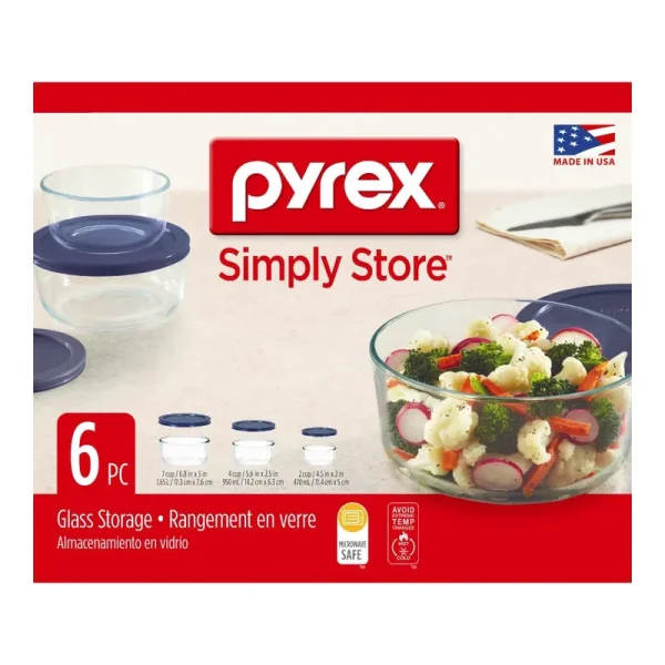 Pyrex Storage Containers - 6 pieces