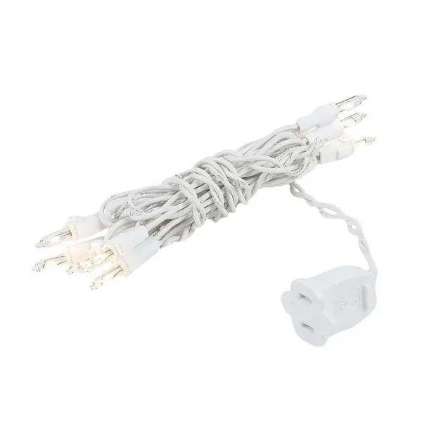 Novelty Lights 10 Light Clear Christmas Craft Mini Light Set White Wire 4' Long