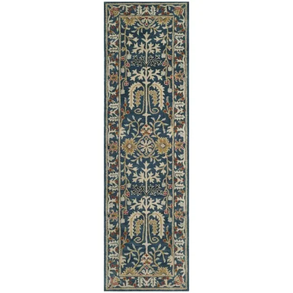 Genemuiden Handmade Tufted Wool Dark Blue Area Rug World Menagerie Rug Size: Runner 2'3" x 12'