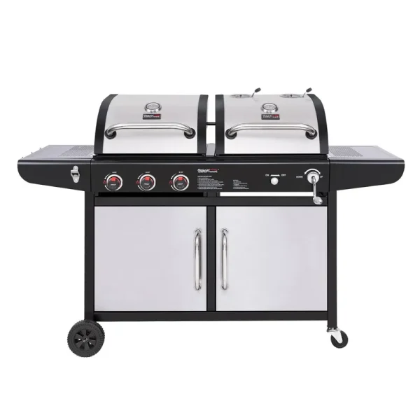 Royal Gourmet 3-Burner Propane Gas and Charcoal Combo Grill in Black