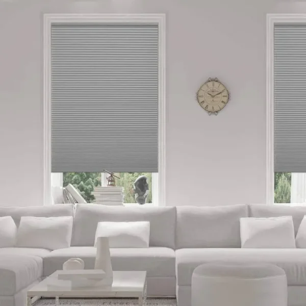 Home Decorators Collection Pewter Cordless Blackout Cellular Shades for Windows - 22.5 in. W x 48 in. L (Actual Size 22.25 in. W x 48 in. L), Silver