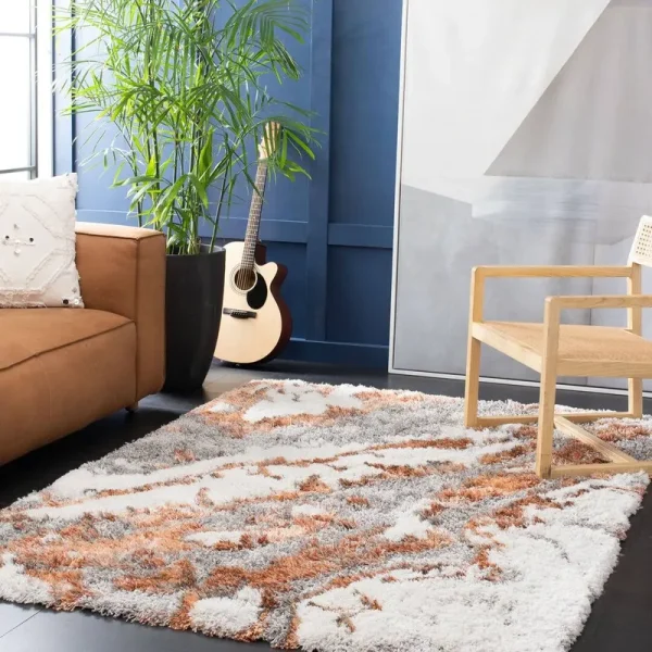 Wade Logan Beckwourth Abstract Gray/Rust Area Rug Wrought Studio Rug Size: Rectangle 8' x 10'