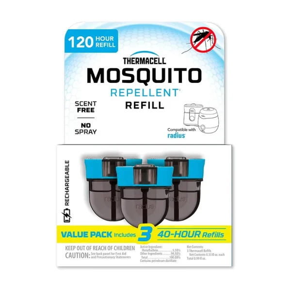 Thermacell Rechargeable Mosquito Repellent Refills; Advanced Formula Provides Protection Zone; Compatible With Thermacell E-Series & Radius Only; High