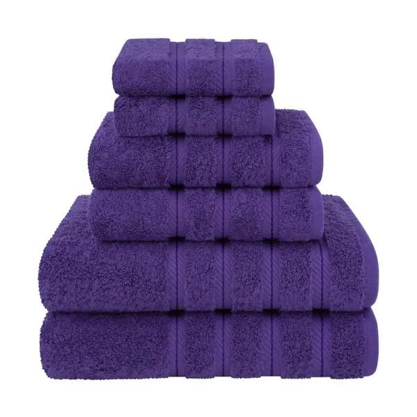 American Soft Linen Purple 6-Piece Turkish Cotton Towel Set