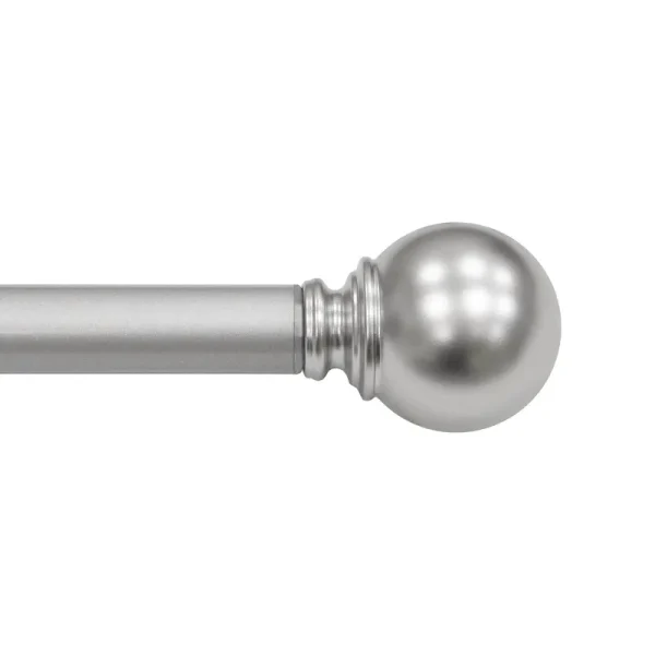 Mainstays 1 inch Ball Single Curtain Rod, Nickel, 30-84 inch
