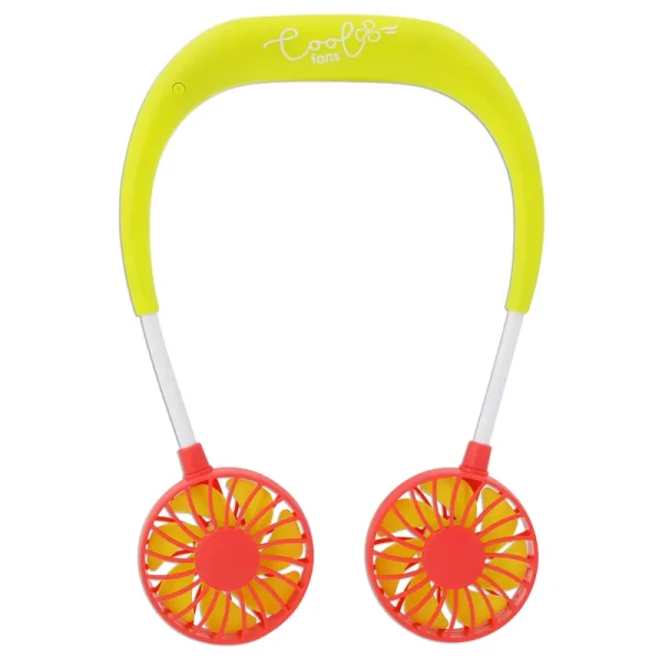 Banzai Wearable Red 3-Speed Neck Fan, Rechargeable USB, Ages 14 & Up, unisex