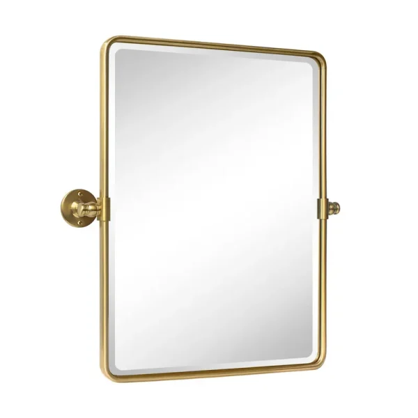 Woodvale Metal Framed Wall Mounted Bathroom / Vanity Mirror Red Barrel Studio Size: 24" x 20", Finish: Brushed Gold