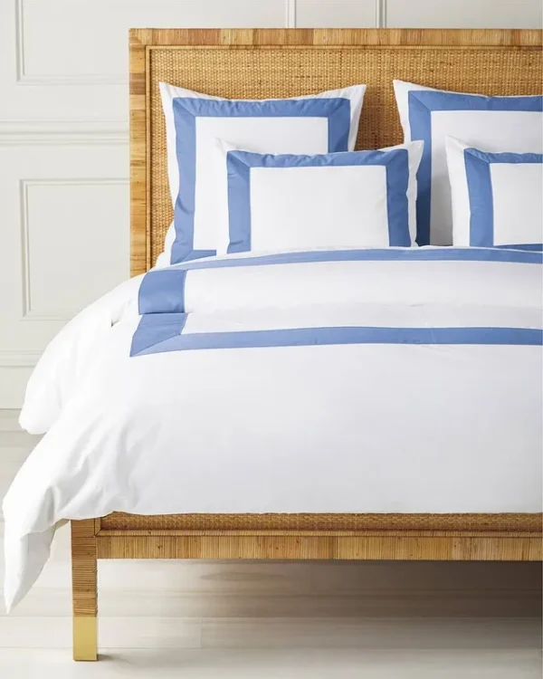 Serena & Lily Beach Club Border Percale Duvet - Blue - Twin