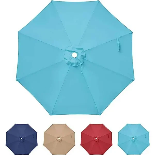 Otryad 9 ft. Patio Umbrella Replacement Canopy, Outdoor Table Market and Yard Umbrella Replacement Top Cover Turquoise