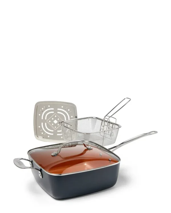 Gotham Steel 9.5" Deep Square Pan Set, Grey