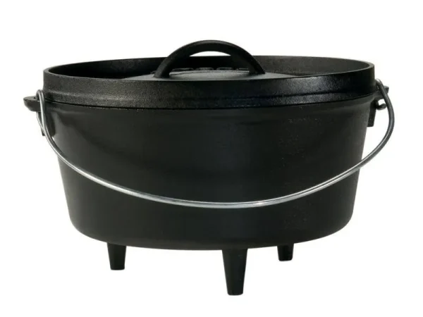 Lodge Logic 5-Quart Cast Iron Deep Camp Dutch Oven, Black