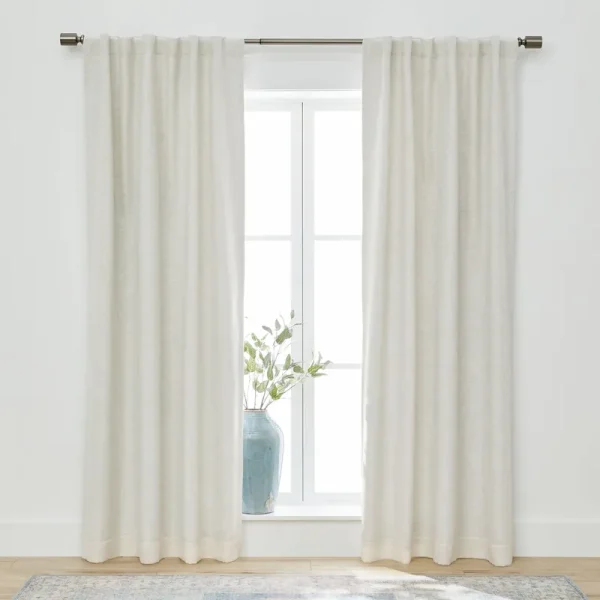 Better Homes Gardens Blackout Linen Blend Curtain Rod Pocket Back Tab Panel 50" x 84" Vanilla Dream