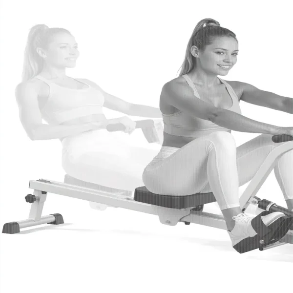UPGO Rowing Machine Rower Exercise for Home Cardio Workouts, 12 Adjustable Resistance, Includes Digital Monitor and Comfortable Seat Cushion
