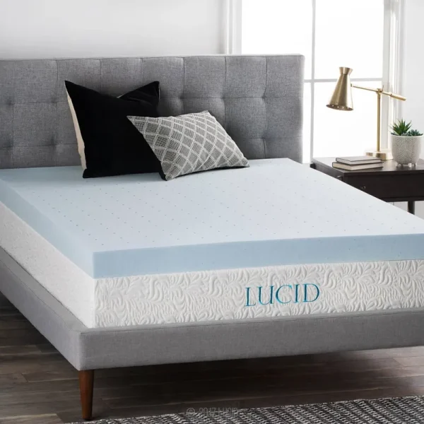 Lucid 4" Gel Memory Foam Mattress Topper King