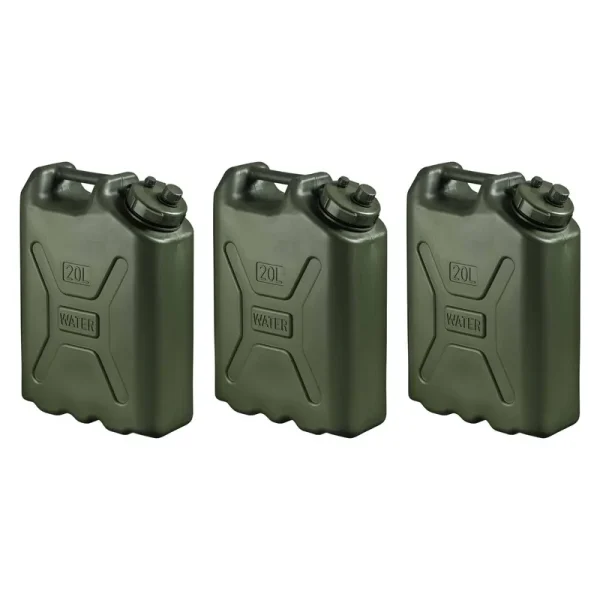 Scepter BPA Free Durable Portable Water Storage Containers, Green, 5 gal - 3 pack