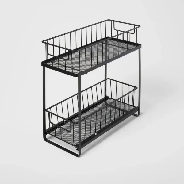 Two Tiered Slide Out Organizer Black - Brightroom