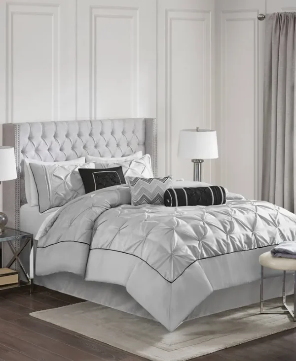 Madison Park Laurel 7 Piece Comforter Set Queen / Grey