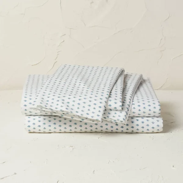Full Printed Cotton Percale Sheet Set Teal Dash - Opalhouse Designed with Jungalow