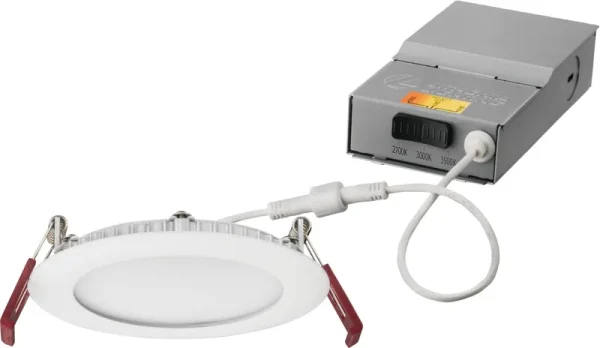 Lithonia Lighting 4 in. Wafer White Selectable LED Recessed Kit