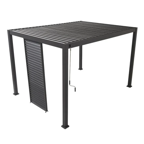 Mirador 10'x10' Aluminum Louvered Wall Privacy Screen One Panel, Charcoal Black, Size: 1/3x10��